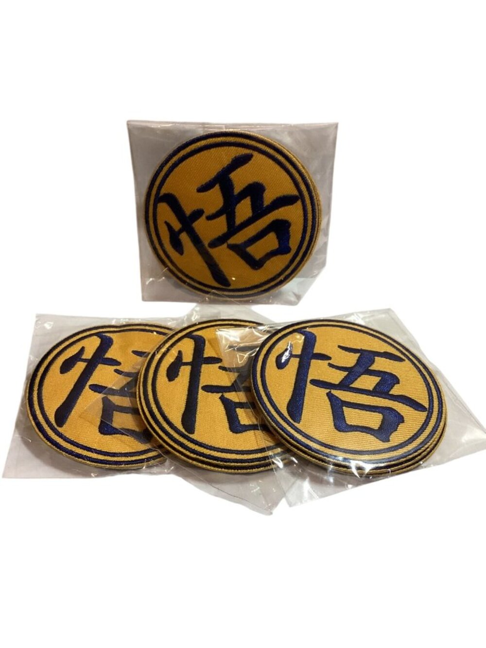 12 Pak Dragon Ball Z Son Goku's Symbol Large 3" Anime Gold/Blue Embroidered Patc